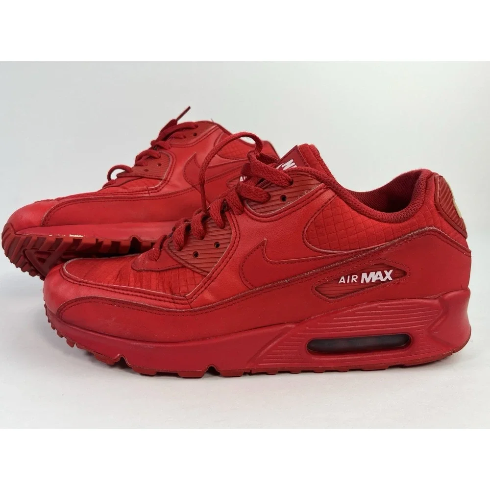 Nike Air Max 90 Essentials Men's Size 10.5 University Red Shoes Sneakers AJ1285